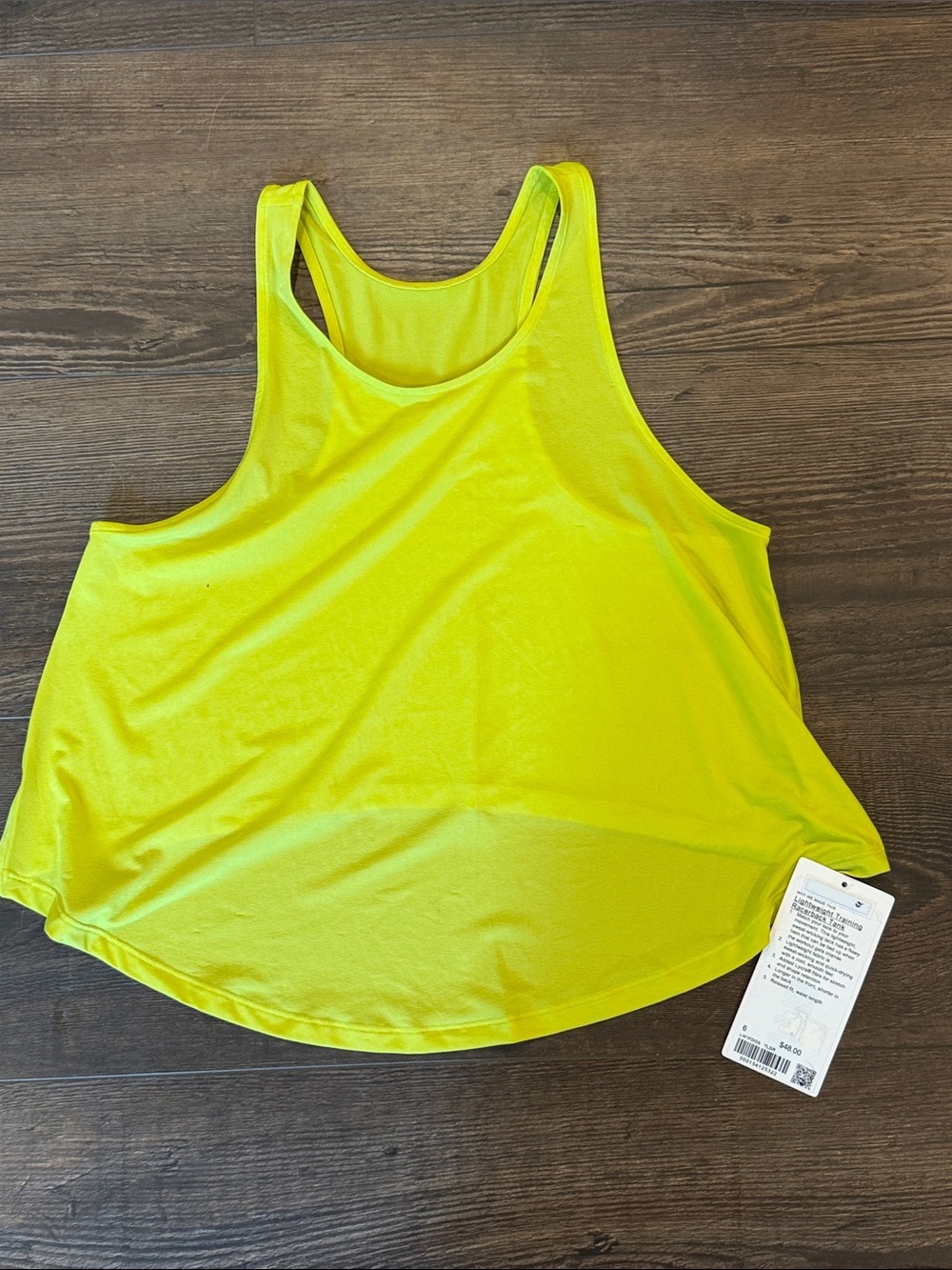 Women Lululemon Lightweight Training  Racerback Tank Top Yellow Serpentine Sz 6